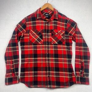 FOX Racing Flannel Shirt Men’s MEDIUM Cotton Plaid Long Sleeve Outdoor Glamper